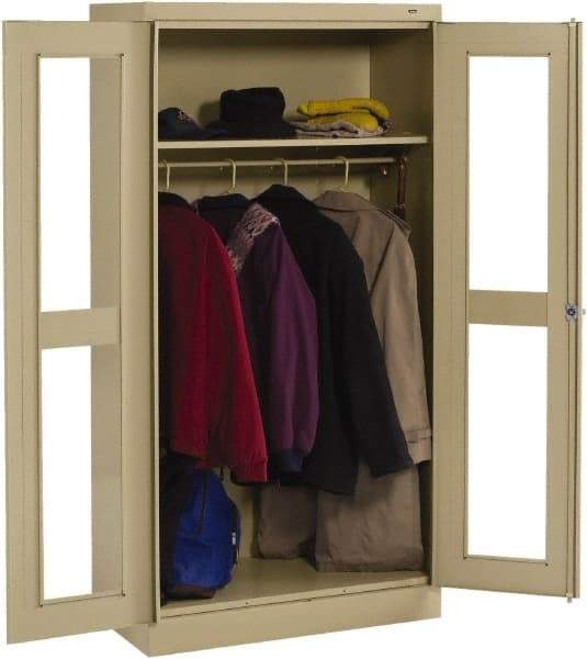 Tennsco - 2 Shelf Wardrobe Storage Cabinet - Steel, 36" Wide x 18" Deep x 72" High, Light Gray - Americas Industrial Supply