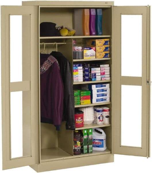 Tennsco - 6 Shelf Combination Storage Cabinet - Steel, 36" Wide x 18" Deep x 72" High, Medium Gray - Americas Industrial Supply