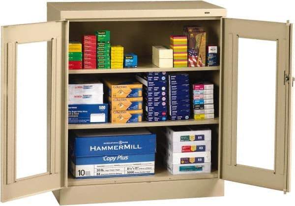 Tennsco - 3 Shelf Visible Storage Cabinet - Steel, 36" Wide x 18" Deep x 42" High, Medium Gray - Americas Industrial Supply