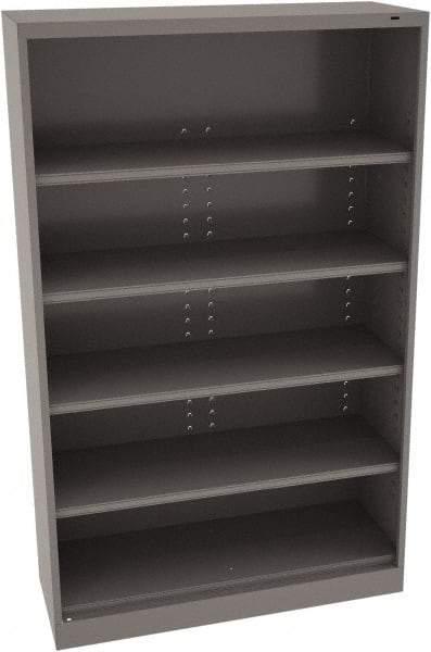 Tennsco - 5 Shelf, 400 Lb. Capacity, Closed Shelving Storage Cabinets and Lockers - 48 Inch Wide x 18 Inch Deep x 78 Inch High, Medium Gray - Americas Industrial Supply