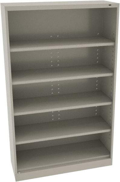 Tennsco - 5 Shelf, 400 Lb. Capacity, Closed Shelving Storage Cabinets and Lockers - 48 Inch Wide x 18 Inch Deep x 78 Inch High, Light Gray - Americas Industrial Supply