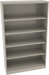 Tennsco - 5 Shelf, 400 Lb. Capacity, Closed Shelving Storage Cabinets and Lockers - 48 Inch Wide x 18 Inch Deep x 78 Inch High, Light Gray - Americas Industrial Supply