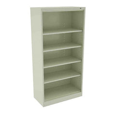 Tennsco - 5 Shelf, 200 Lb. Capacity, Closed Shelving Storage Cabinets and Lockers - 36 Inch Wide x 24 Inch Deep x 72 Inch High, Champagne and Putty - Americas Industrial Supply