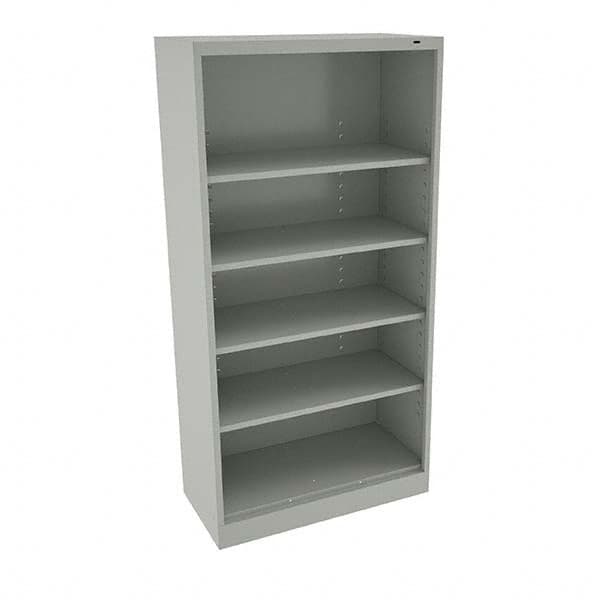 Tennsco - 5 Shelf, 150 Lb. Capacity, Closed Shelving Storage Cabinets and Lockers - 36 Inch Wide x 18 Inch Deep x 72 Inch High, Light Gray - Americas Industrial Supply