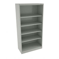 Tennsco - 5 Shelf, 150 Lb. Capacity, Closed Shelving Storage Cabinets and Lockers - 36 Inch Wide x 18 Inch Deep x 72 Inch High, Light Gray - Americas Industrial Supply