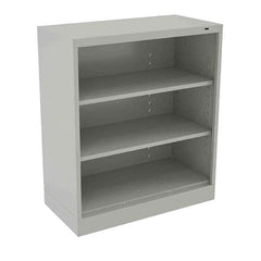 Tennsco - 3 Shelf, 200 Lb. Capacity, Closed Shelving Storage Cabinets and Lockers - 36 Inch Wide x 24 Inch Deep x 42 Inch High, Light Gray - Americas Industrial Supply