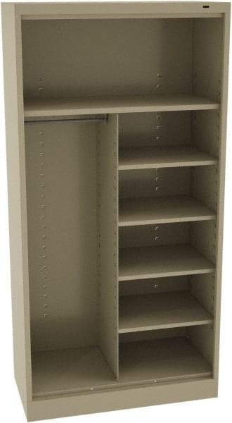 Tennsco - 5 Shelf, 150 Lb. Capacity, Closed Shelving Storage Cabinets and Lockers - 36 Inch Wide x 18 Inch Deep x 72 Inch High, Sand - Americas Industrial Supply
