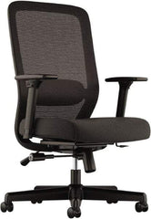 Basyx - 43" High Executive Chair - 25" Wide x 26-3/4" Deep, 100% Polyester Seat, Black - Americas Industrial Supply