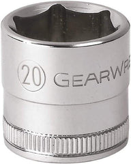 GearWrench - 3/8" Drive, Standard Hand Socket - 6 Points, 1.102" OAL, Alloy Steel, Full Polish Finish - Americas Industrial Supply