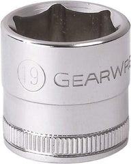 GearWrench - 3/8" Drive, Standard Hand Socket - 6 Points, 0.984" OAL, Alloy Steel, Full Polish Finish - Americas Industrial Supply