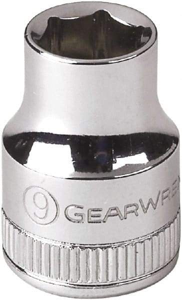 GearWrench - 3/8" Drive, Standard Hand Socket - 6 Points, 0.984" OAL, Alloy Steel, Full Polish Finish - Americas Industrial Supply