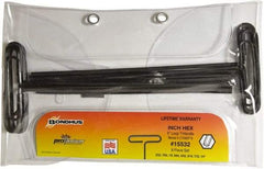 Bondhus - T-Handle Hex Key Set - Hex Range 3/32 to 1/4", Protanium High Torque Steel - Americas Industrial Supply