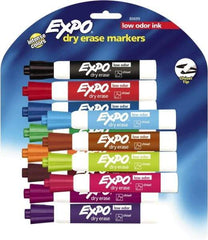 Expo - Aqua, Black, Blue, Brown, Green, Lime, Orange, Pink, Plum, Pumpkin, Purple & Red Low Odor Chisel Tip 12 Pack Dry Erase Markers - For Use with Dry Erase Marker Boards - Americas Industrial Supply