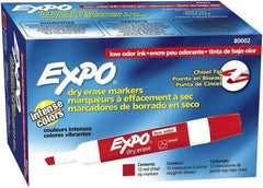 Expo - Red Low Odor Chisel Tip 12 Pack Dry Erase Markers - For Use with Dry Erase Marker Boards - Americas Industrial Supply