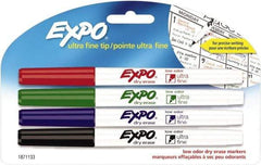 Expo - Black, Blue, Green & Red Low Odor Ultra Fin Tip 4 Pack Dry Erase Markers - For Use with Dry Erase Marker Boards - Americas Industrial Supply