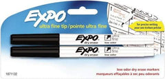 Expo - Black Low Odor Ultra Fine Tip 2 Pack Dry Erase Markers - For Use with Dry Erase Marker Boards - Americas Industrial Supply