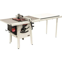 Jet - 10" Blade Diam, 5/8" Arbor Diam, 1 Phase Table Saw - 1-3/4 hp, 27" Wide, 115 Volt, 3-1/8" Cutting Depth - Americas Industrial Supply