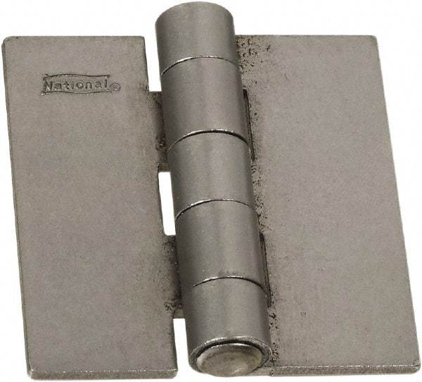 National Mfg. - 2" Long x 2" Wide Steel Full Surface Hinge - Plain Steel Finish, 5 Knuckles - Americas Industrial Supply