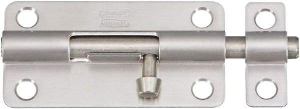 National Mfg. - 4" Long, 1.53" Wide Barrel Bolts - Stainless Steel - Americas Industrial Supply