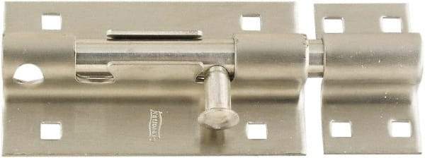 National Mfg. - 5" Long, 1.53" Wide Barrel Bolts - Stainless Steel - Americas Industrial Supply