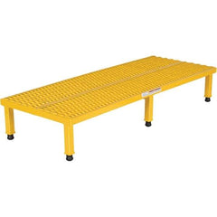 Vestil - 9" High x 24" Wide x 60" Deep, Yellow Step Stand - Steel, 500 Lb Capacity - Americas Industrial Supply