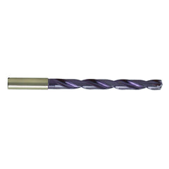 25/64″ Dia. × 11.75 mm Shank × 95 mm Flute Length × 139 mm OAL, 7xD, 140°, 7xD Flute, Coolant Thru, Round Solid Carbide Drill - Americas Industrial Supply
