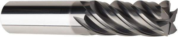American Tool Service - 5/8", 1-3/4" LOC, 5/8" Shank Diam, 3-1/2" OAL, 5 Flute, Solid Carbide Square End Mill - Single End, AlCrN Finish, Spiral Flute, Variable° Helix, Centercutting, Right Hand Cut, Right Hand Flute - Americas Industrial Supply