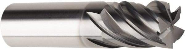 American Tool Service - 5/8", 3/4" LOC, 5/8" Shank Diam, 3" OAL, 5 Flute, Solid Carbide Square End Mill - Single End, AlCrN Finish, Spiral Flute, Variable° Helix, Centercutting, Right Hand Cut, Right Hand Flute - Americas Industrial Supply