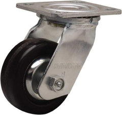 Hamilton - 4" Diam x 1-1/2" Wide x 5-5/8" OAH Top Plate Mount Swivel Caster - Phenolic, 600 Lb Capacity, Straight Roller Bearing, 4 x 4-1/2" Plate - Americas Industrial Supply