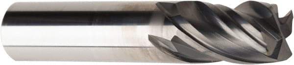 American Tool Service - 1/2", 4 Flute, Single End, Solid Carbide, 0.03" Corner Radius End Mill - 2-1/2" OAL, Right Hand Flute, 3/4" LOC, Right Hand Cut - Americas Industrial Supply