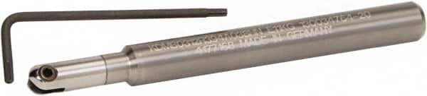 Kennametal - 1/4" Cut Diam, 1/8" Max Depth of Cut, 1/4" Shank Diam, 100mm OAL, Indexable Ball Nose End Mill - 40mm Head Length, Straight Shank, KDMB Toolholder, KDMB 0250.. Insert - Americas Industrial Supply
