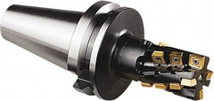 Seco - 50mm Cut Diam, 77mm Max Depth of Cut, 250mm OAL, Indexable Square Shoulder Helical End Mill - BT50 Taper Shank, 90° Lead Angle, Series Turbo - Americas Industrial Supply