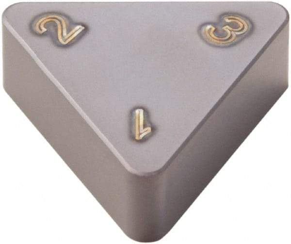 Seco - TNGN222 Grade CBN060K PCBN Turning Insert - TiSiAlN Finish, 60° Triangle, 1/4" Inscr Circle, 1/8" Thick, 1/32" Corner Radius - Americas Industrial Supply