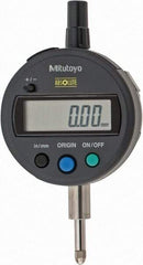 Mitutoyo - 0 to 12.7mm Range, 0.0005" Graduation, Electronic Drop Indicator - Lug Back, Accurate to 0.001", English & Metric System, LCD Display - Americas Industrial Supply
