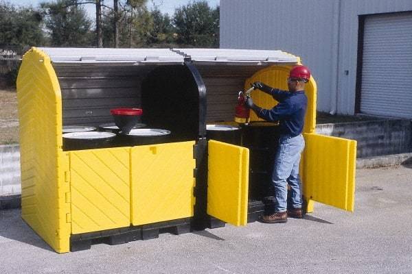 UltraTech - 75 Gal Sump, 9,000 Lb Capacity, 8 Drum, Polyethylene Spill Deck or Pallet - 68" Long x 64" Wide x 88" High, Liftable Fork, Low Profile, 2 x 2 Drum Configuration - Americas Industrial Supply