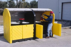 UltraTech - 75 Gal Sump, 9,000 Lb Capacity, 8 Drum, Polyethylene Spill Deck or Pallet - 68" Long x 64" Wide x 88" High, Liftable Fork, Low Profile, 2 x 2 Drum Configuration - Americas Industrial Supply