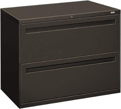 Hon - 36" Wide x 28-3/8" High x 19-1/4" Deep, 2 Drawer Lateral File - Steel, Charcoal - Americas Industrial Supply