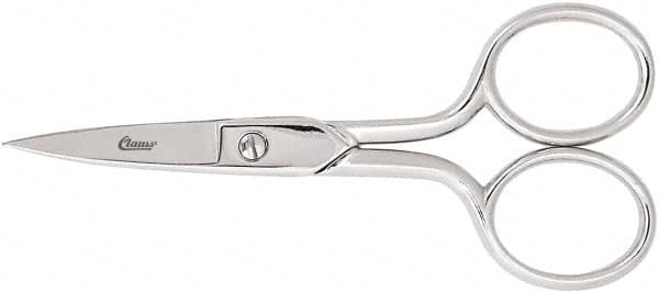 Clauss - 1" LOC, 6-5/8" OAL Carbon Steel Curved Scissors - Offset Handle, For Paper, Fabric - Americas Industrial Supply