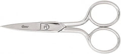 Clauss - 1" LOC, 6-5/8" OAL Carbon Steel Curved Scissors - Offset Handle, For Paper, Fabric - Americas Industrial Supply