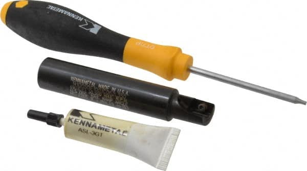 Kennametal - 1/2" Cut Diam, 0.404" Max Depth of Cut, 5/8" Shank Diam, 3-1/2" OAL, Indexable Square Shoulder End Mill - EC10.., EP10.. Inserts, Cylindrical Shank, 0° Lead Angle, Through Coolant - Americas Industrial Supply