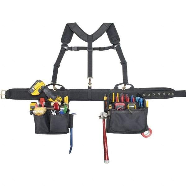 CLC - 28 Pocket Black Ballistic Polyester Combo Tool Bag System - 28" Wide x 6" Deep x 26" High - Americas Industrial Supply