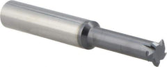 Scientific Cutting Tools - 11 to 32 TPI, Internal/External Single Profile Thread Mill - 5/8" Noml Diam, 0.488" Cut Diam, 1/2" Shank Diam, 5 Flute, 0.34" Neck Diam, 1.35" Neck Length, 3-1/2" OAL, AlTiN+ Finish - Exact Industrial Supply