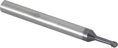 Scientific Cutting Tools - #10-32 UNF, 0.139" Cutting Diam, 3 Flute, Solid Carbide Helical Flute Thread Mill - Internal Thread, 0.4" LOC, 2-1/2" OAL, 1/4" Shank Diam - Americas Industrial Supply