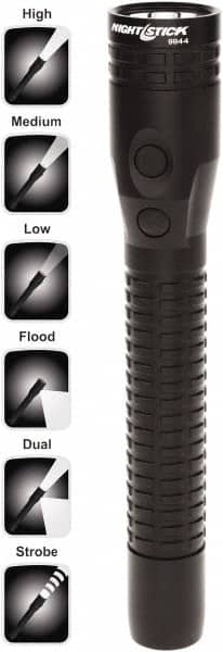 Bayco - LED Bulb, Industrial/Tactical Flashlight - Black Aluminum Body, Integrated Batteries - Americas Industrial Supply