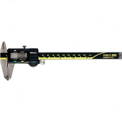 Mitutoyo - 0 to 6" Range 0.01mm Resolution, Electronic Caliper - Steel with 40mm Carbide-Tipped Jaws, 0.001" Accuracy, SPC Output - Americas Industrial Supply