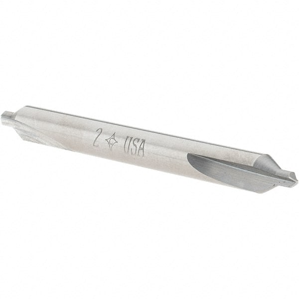 Cleveland - #2 Plain Cut 60° Incl Angle Solid Carbide Combo Drill & Countersink - Americas Industrial Supply