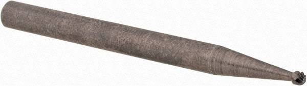 Cle-Line - 1/16" Cut Diam, 1/8" Shank Diam, Ball Head Single Cut Burr - Carbide, 1.6mm LOC, 38mm OAL - Americas Industrial Supply