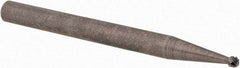 Cle-Line - 1/16" Cut Diam, 1/8" Shank Diam, Ball Head Single Cut Burr - Carbide, 1.6mm LOC, 38mm OAL - Americas Industrial Supply