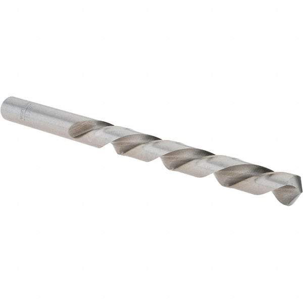 Cle-Line - 3/8" 118° High Speed Steel Jobber Drill - Bright Finish, Left Hand Cut, Spiral Flute, Straight Shank, 5" OAL, Standard Point - Americas Industrial Supply