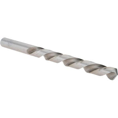 Cle-Line - 3/8" 118° High Speed Steel Jobber Drill - Bright Finish, Left Hand Cut, Spiral Flute, Straight Shank, 5" OAL, Standard Point - Americas Industrial Supply